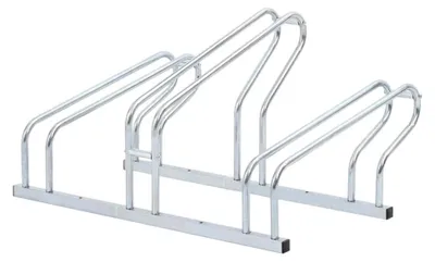Produktbild von Fahrradständer für 3 Fahrräder, freistehender Mehrfachständer aus verzinktem Stahl