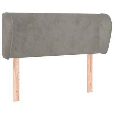 Produktbild von vidaXL Kopfteil mit Ohren Hellgrau 93x23x78/88 cm Samt