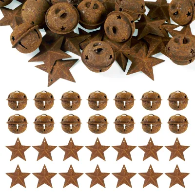40er Set Vintage Jingle Bell & Stern Anhänger, Weihnachtsdeko