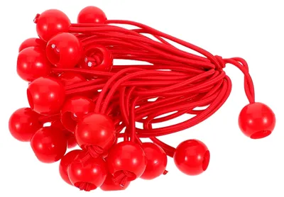 Produktbild von 30 Stück Rote Bungee-Ball Spannschnüre Elastisch für Outdoor-Anwendungen