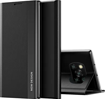 Produktbild von Xiaomi Poco X3 Hülle, LaimTop Leder PolyurethanMagnetisch Klapp Stand Schutzhülle für Xiaomi Poco X3 NFC / X3 Pro Schwarz