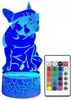 Produktbild von moXomi 3D LED Lampe Französische Bulldogge 16 Farben USB