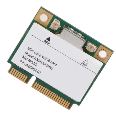Obrázok produktu pre Mini PCIe WLAN karta – Wi-Fi 6, 3000 Mbps, dualband 2,4 GHz a 5 GHz, 802.11ax/ac, vysokorýchlostný bezdrôtový adaptér