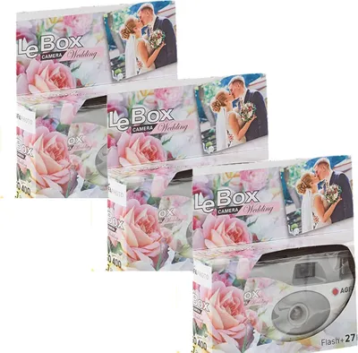 Produktbild von 3 x Photo PORST Einwegkamera,Hochzeitskamera,Partykamera Edition Wedding