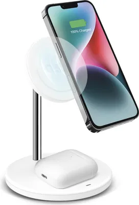 Immagine prodotto di SBS Stazione di ricarica wireless verticale 2 in 1 per iPhone, telefoni Android, AirPods, auricolari TWS