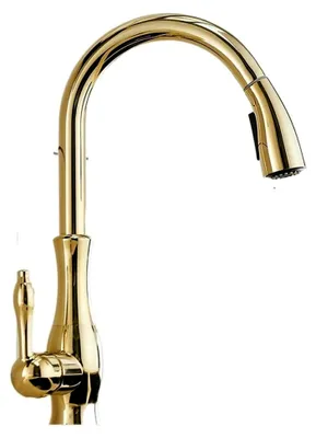 Produktbild von Wasserfall-Wasserhahn in Schwarz für die Küche, ausziehbare Spültischarmatur mit 360-Grad-Drehung