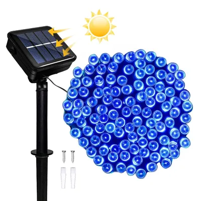 Solar-Lichterkette 12 m, 100 LEDs, 8 Modi, wasserdicht