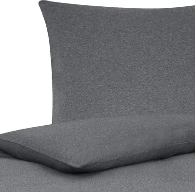 Produktbild von Traumschlaf Uni Jersey Melange Bettwäsche 155x220 cm + 80x80 cm anthrazit