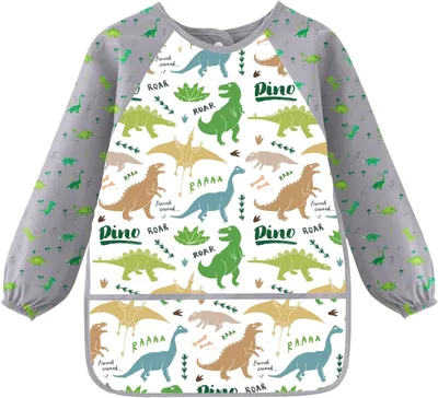 Imagen del producto de Delantal de pintura para niños de 3 a 8 años, diseño de unicornio, delantal para manualidades con 3 bolsillos, ideal para niñas en la escuela o en clase, longitud de 58 cm
