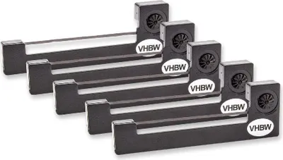 Produktbild von vhbw 5x Farbband Schriftband kompatibel mit M & S Taximeter Nadeldrucker, Bondrucker - Schwarz