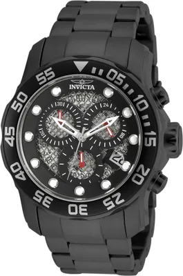 Zdjęcie produktu dla Invicta Pro Diver - SCUBA 19838 Zegarek Męski - Mechanizm Kwarcowy - Stal Nierdzewna z Czarną Tarcza - 49 mm
