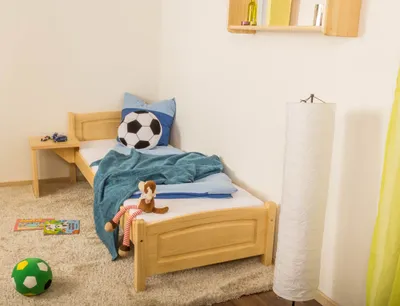Produktbild von Kinderbett 80 x 200 cm | Massivholz: Kiefer | Natur Lackiert