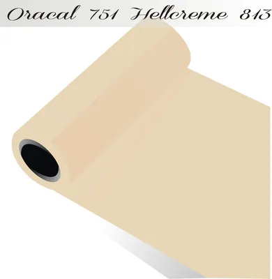 Produktbild von Oracal 751 - Orafol Folie 5m (Laufmeter) freie Farbwahl 118 glänzende Farben - glanz in 4 Größen, 50 cm Folienhöhe hellcreme - 813