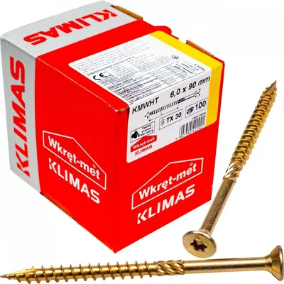 Produktbild von Holzbauschrauben KMWHT 6x90 mm Senkkopf Torx Zimmererschrauben 100 Stück