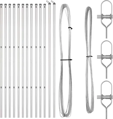 Produktbild von vidaXL Eingebetteter Zaunpfosten 13 pcs Silber
