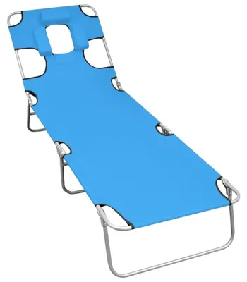 Image de Transat pliable avec dossier réglable et coussin de tête