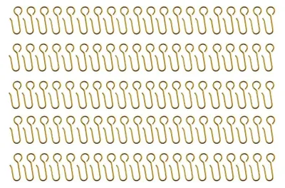 Produktbild von Edelstahl-Vorhanghaken, 100 Stück, für Schienen- und Duschvorhänge, rostfreie Haken für Zuhause und Badezimmer (Gold)