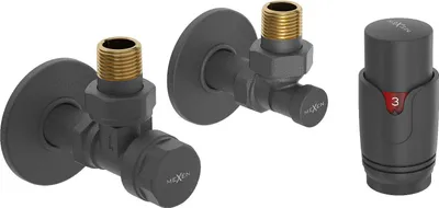 Immagine prodotto di Mexen G00 set termostatico angolare con copertura R, antracite - W901-900-904-66