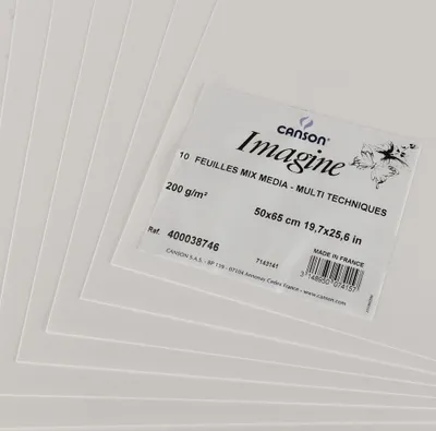 Image de CANSON C400038746 CANSON Zeichenpapier Imagine, 500 x 650 mm, 200 g/qm, weiß
