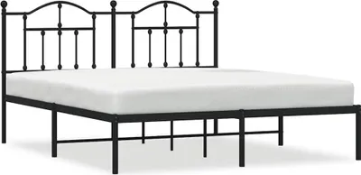 Produktbild von vidaXL Bettgestell mit Kopfteil Metall Schwarz 183x213 cm