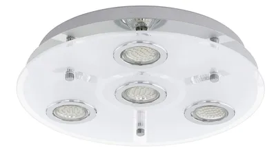 Produktbild von Neu LED Deckenleuchte Deckenlampe 4 Flammig Glas Chrom Eglo Lampe 13531