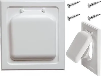 Produktbild von Entlüftungsabdeckung für Doppeltür-Trockner, mit Schrauben, Abluftklappenabdeckung, einfache Installation, sicher für Hauslüftung,17.8*19*2cm