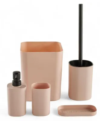 Produktbild von Set mit 5 Zubehörteilen aus Kunststoff, für Badezimmer, Pink