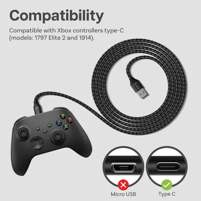 Produktbild von USB-C Kabel für Xbox 3m USB-A auf Type-C 2 Stk – für Xbox Controller 18W 480Mbps