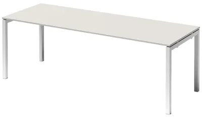Produktbild von Bisley Cito Schreibtisch U-Gestell fixiert - Gestell: Verkehrsweiß, Nachbildung: Grauweiß, Größe: 220 x 80 cm