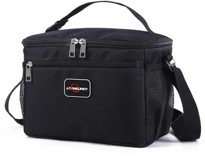 Produktbild von Isolierte Koeltas, schwarze 8L, wiederverwendbar, für Arbeit, Schule, Picknick