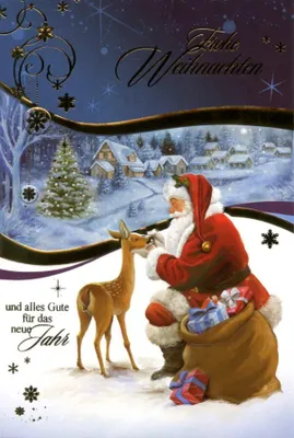 Produktbild von Weihnachtskarten Weihnachtsmann - 100 Stück - 6 Motive