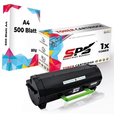 Produktbild von 1x Toner 602 60F2000 Schwarz Kompatibel für Lexmark MX410DE + DIN A4 Druckerpapier 500 Blatt