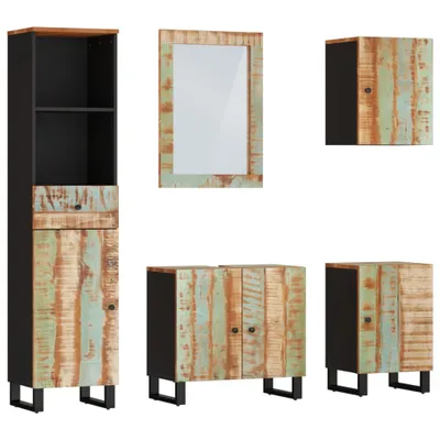 Immagine prodotto di vidaXL Set di mobili da bagno da 5 pezzi in legno massiccio di recupero