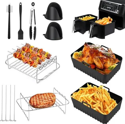 Produktbild von 9-teiliges Airfryer Zubehör-Set, Silikon, für Küche, Backen, Braten