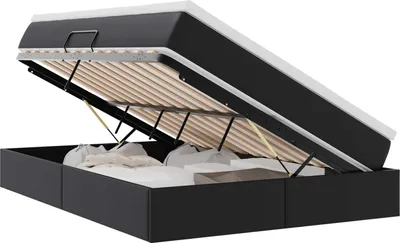 Obrázek produktu pro Postel s úložným prostorem a matrací Černá 140 x 190 cm