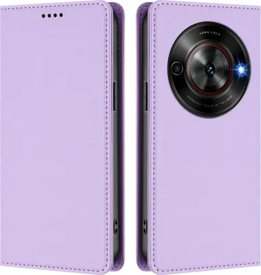 Produktbild von Handyhülle für ZTE Blade A75 5G, Kunstleder Klapphülle Stoßfeste Magnetische Hülle mit Ständer Violett