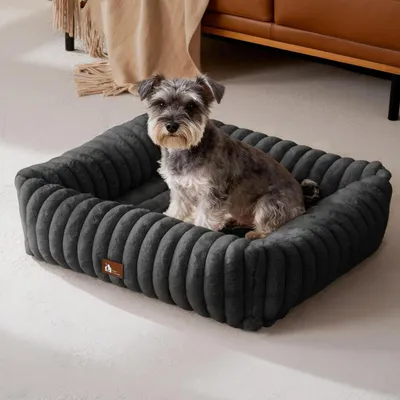 Immagine prodotto di Cuccia per cani morbida e lavabile, colore nero, dimensioni L: 76 x 61 x 20 cm