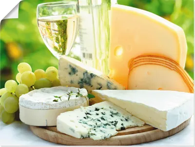 Produktbild von ARTland Poster Käse & Wein Größe: 40x30 cm