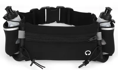 Produktbild von Laufgürtel mit Wasserflasche Outdoor Sport wasserdichte Tailentasche Setblack