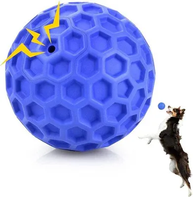Produktbild von Unzerstörbarer piepender Hundekugel - angst abbauend - Zahnreinigung - interaktives Kauzeug - für aggressive Kauern, Hundespielzeug für große Rassen - wasserdicht - für Draußen