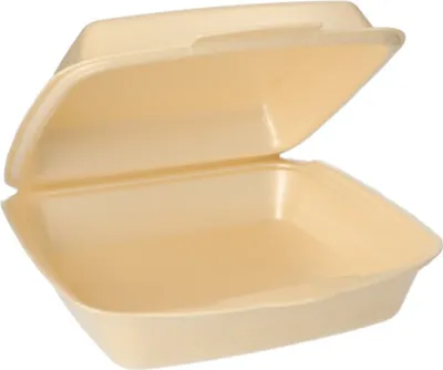 Produktbild von 50 Menüboxen mit Klappdeckel, XPS ungeteilt 7,5 cm x 22,5 cm x 22 cm beige laminiert