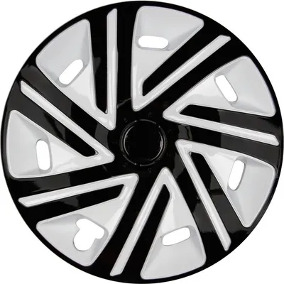 Produktbild von 4x PREMIUM Radkappen Modell: Cyrkon Weiß / Schwarz