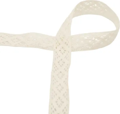 Produktbild von Baumwollspitze 3 m x 20 mm Zierband Häkelborte Klöppelspitze Dekospitze Farbwahl