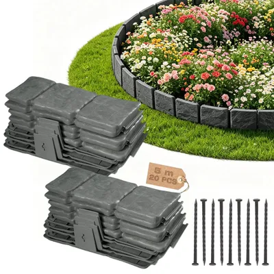 Produktbild von Kunststoff Rasenkante für Beete - 5 m (Höhe: 10 cm)