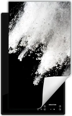 Produktbild von DarHaus Herdabdeckplatte 1 teilig 30x52 cm Anti Rutsch Matte Aufrollbar, schwarz - Explosion