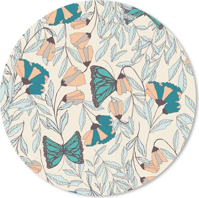 Produktbild von MuchoWow® Mauspad Mousepad Mädchen - Schmetterling - Blumen - Muster - Mädchen - Kinder - Kind 50x50 cm - Mousepads - Maus Mat - Pad - Mausunterlage - Vinyl