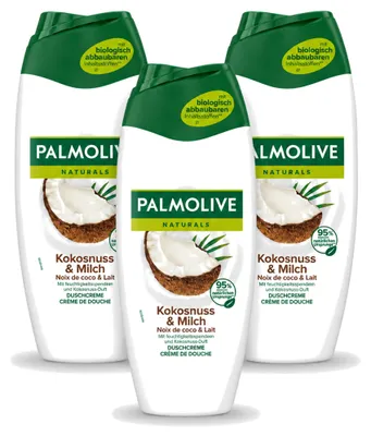 Image de 3 flacons de gel douche Palmolive Pure Coconut - 500 ml - Pack avantage - 3 pièces