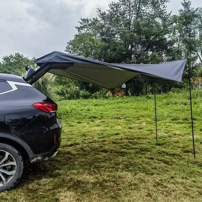 Immagine prodotto di Tenda da sole per auto - 280 x 380 cm tenda da sole impermeabile - tenda da campeggio impermeabile - tetto da campeggio impermeabile - tenda da auto - tenda da campeggio dietro l'auto, l'autobus o il camper