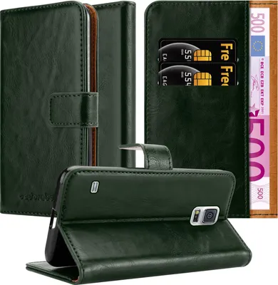Obrázek produktu pro Cadorabo Case for Samsung Galaxy S5 / S5 NEO Protective Case in Green Kryt na mobilní telefon typu kniha Etui Luxury