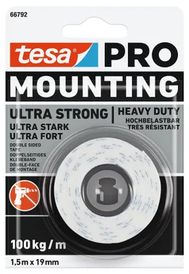 Immagine prodotto di TESA Nastro di montaggio Mounting PRO Ultra Strong 66792 bianco 1,5 m x 19 mm - 66792-00000-00